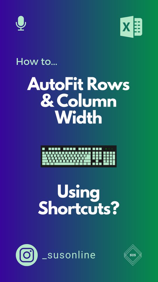 How to AutoFit Rows and Column Width Using Keyboard Shortcuts in Excel ...