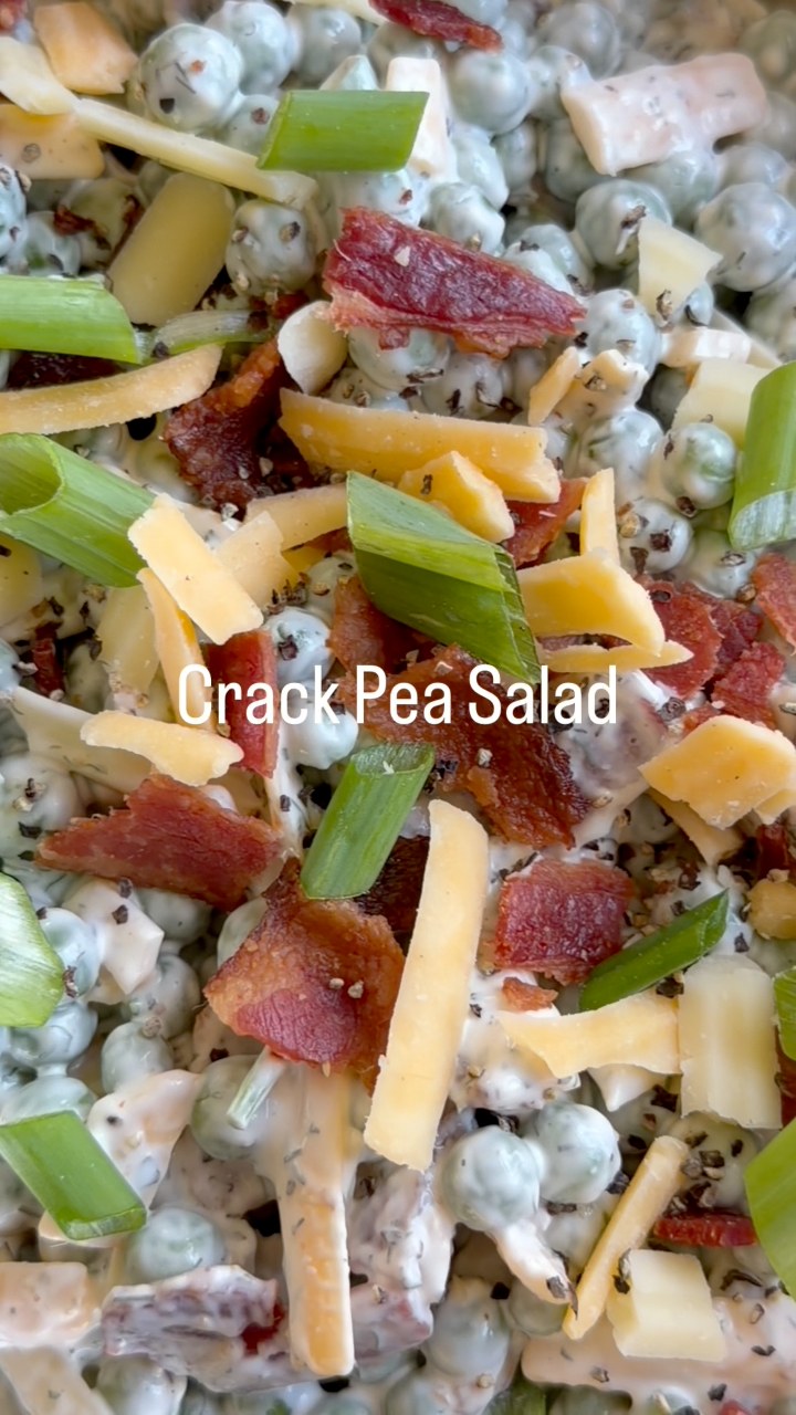 layered pea salad with ranch dressing Crack Salad. We always love a pea and this crack pea salad is definitely next level because anything with ranch and bacon is going to be delicious. This one is perfect A28067
