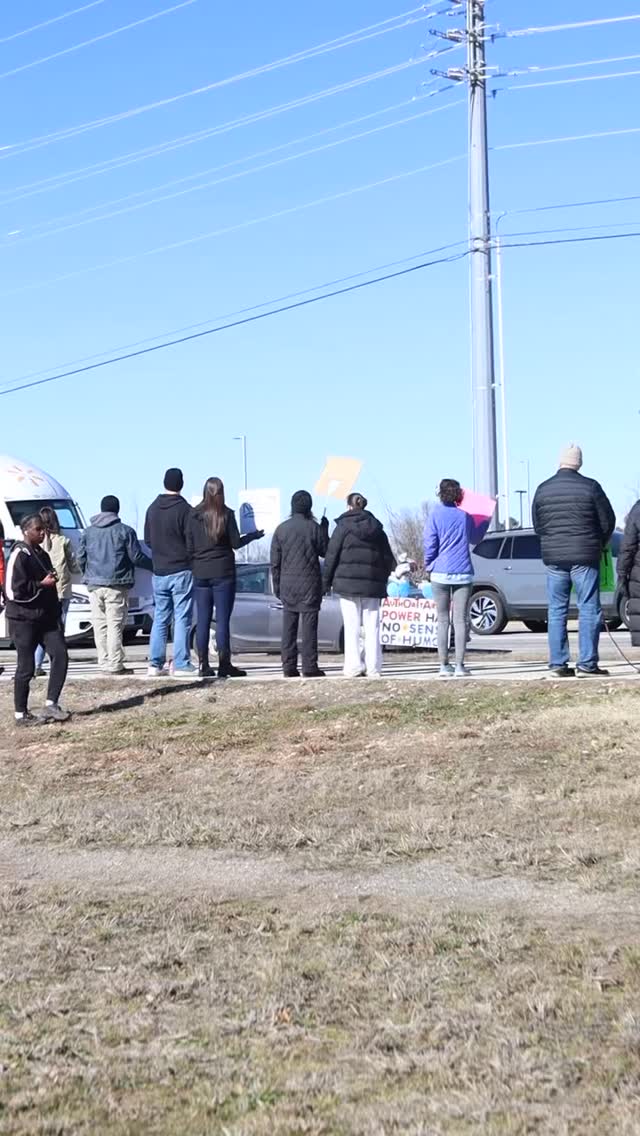 About 475 people gathered in Bentonville on Saturday to protest the ...
