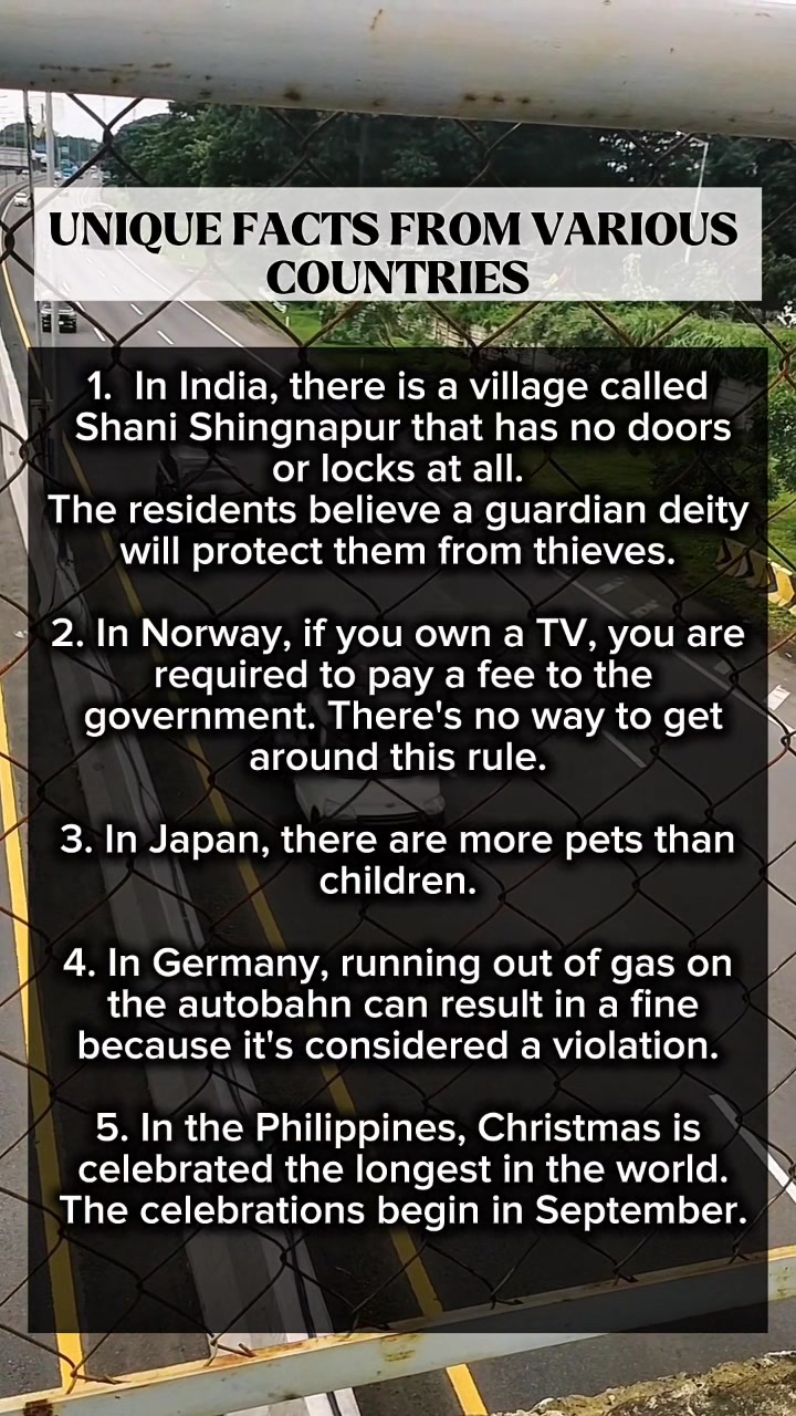 Unique facts from various countries #uniquefacts #didyouknow # ...