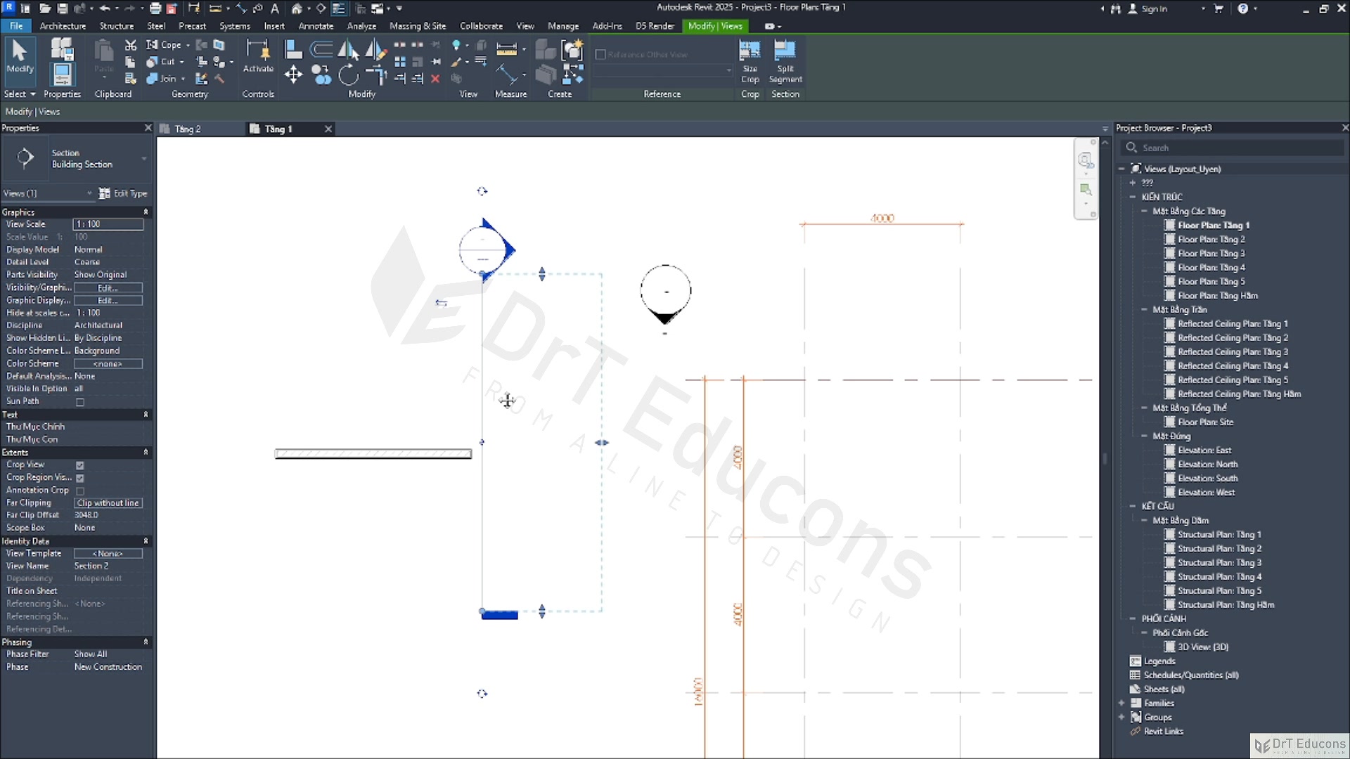𝐃𝐫𝐓_𝐇𝐨𝐰 𝐓𝐨 𝐔𝐬𝐞 0️⃣4️⃣ REVIT SKILLS CÁCH TẠO SECTION (MẶT CẮT) TRONG ...