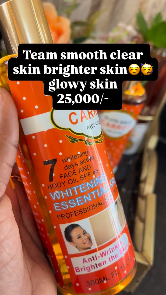 GLUTA GOLD CARROT OIL, -Inafanya mild brightening in a natural way , -Ina fanya Toning nzuri mno mno ngozi inakaa mkao🙌🔥, -Ina wianisha skin Tone, -Ina ondoa skin patches 💯, -Inafifisha alama na madoa 