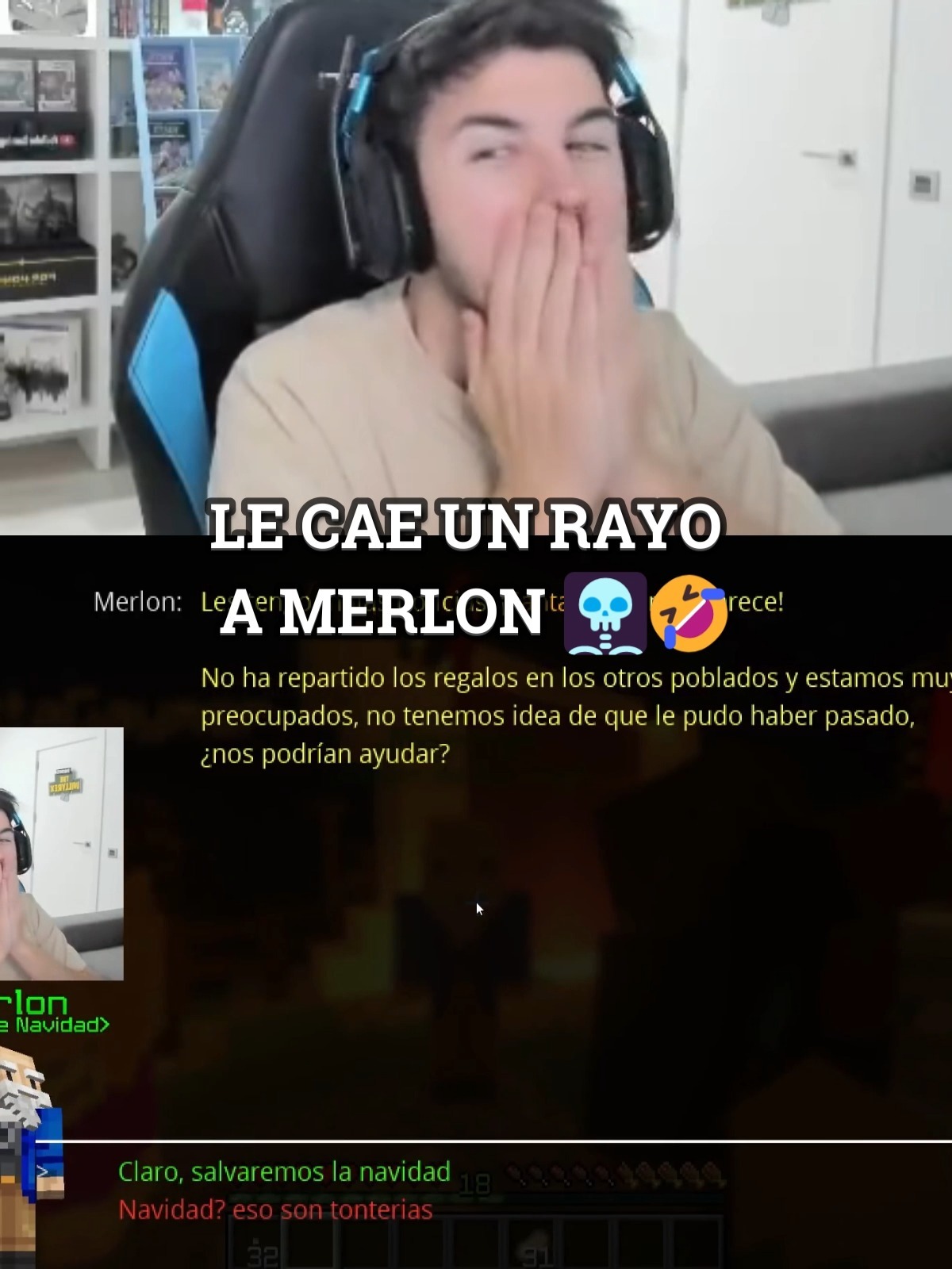 LE CAE UN RAYO A MERLON 🩻🤣 #fargan #angelclips124 #willyrex #vegetta777 ...