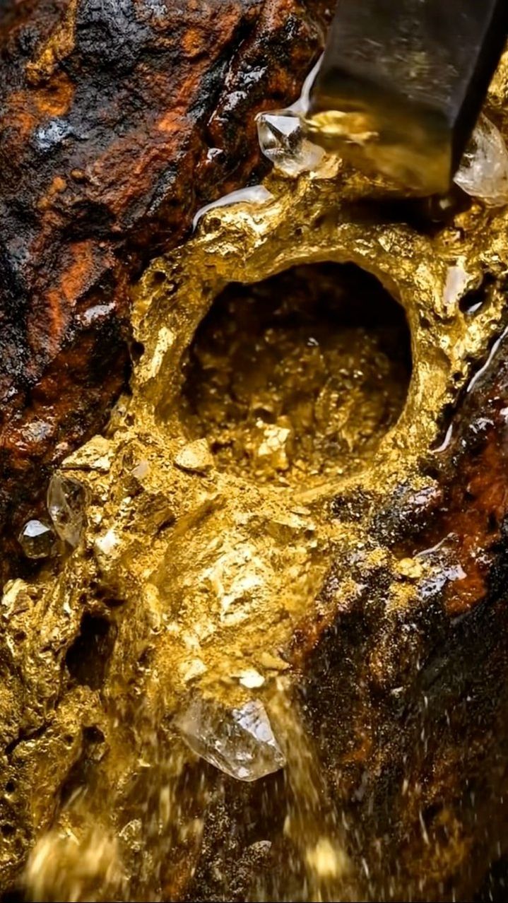 The satisfying ASMR process of finding pure gold from quartz rocks 😲 # ...