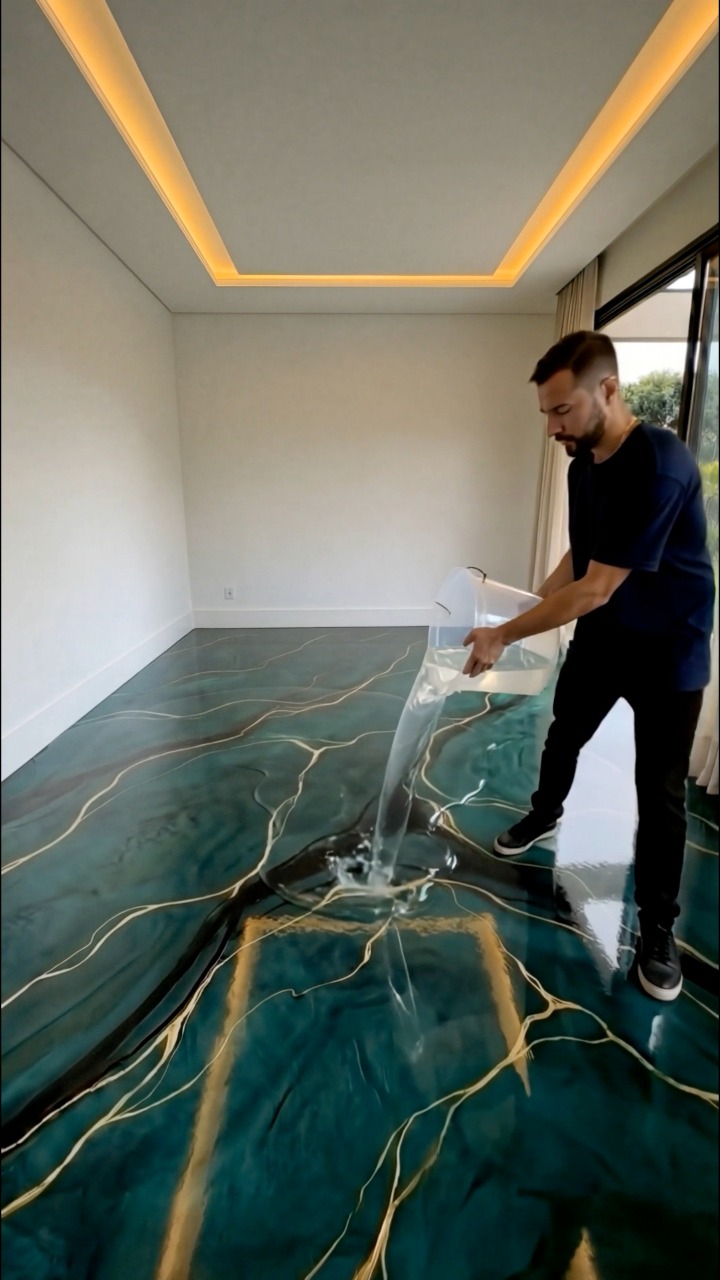 This Bedroom Looks EXPENSIVE After This Floor 😮‍🔥 #epoxy # ...
