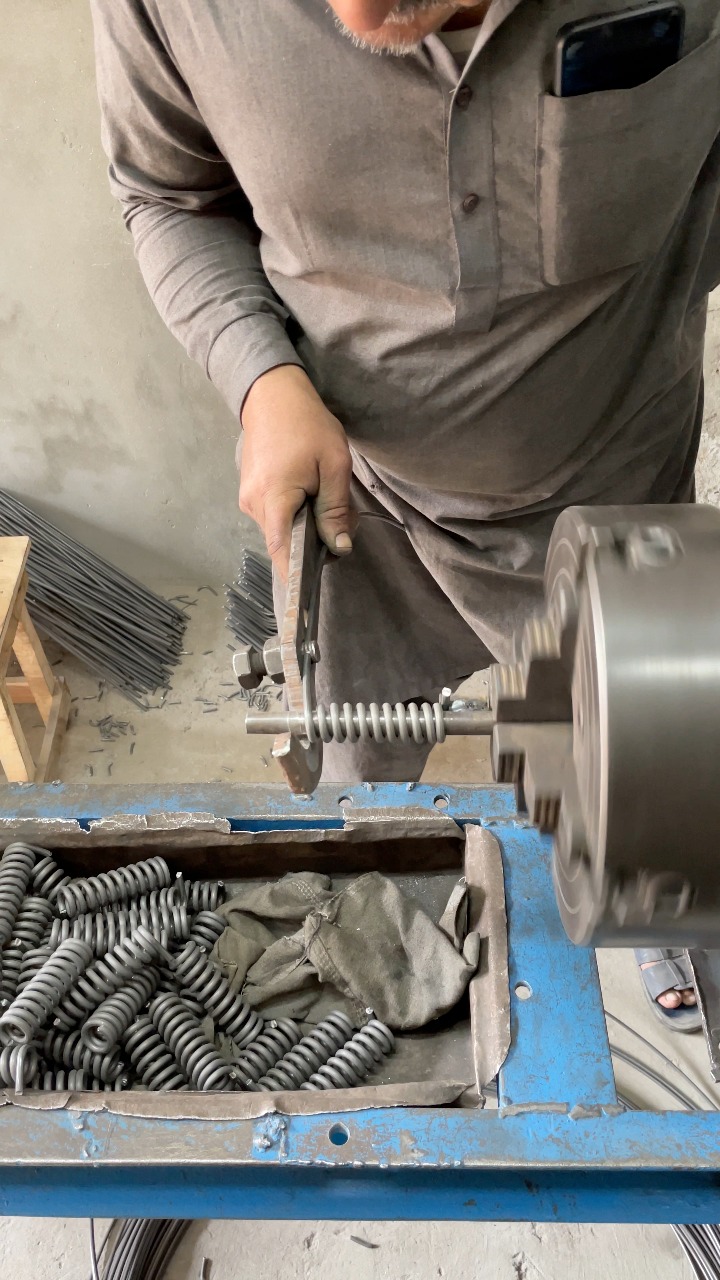 This is a hard work sample spring manufactured on a lathe machine with ...