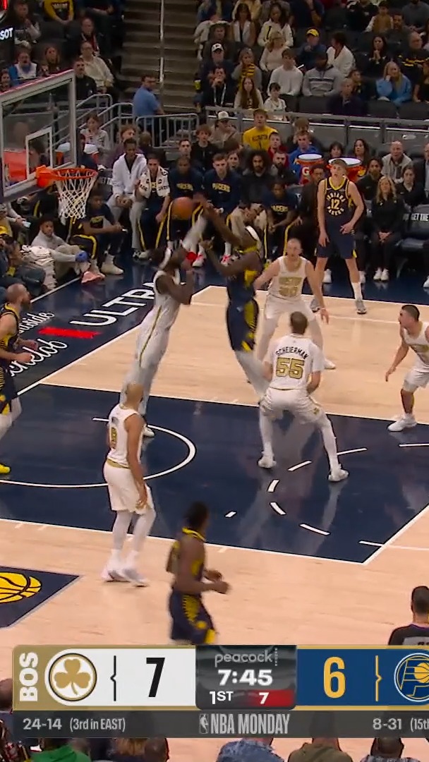 Jay Huff on the two-handed jam. | Indiana Pacers | Facebook