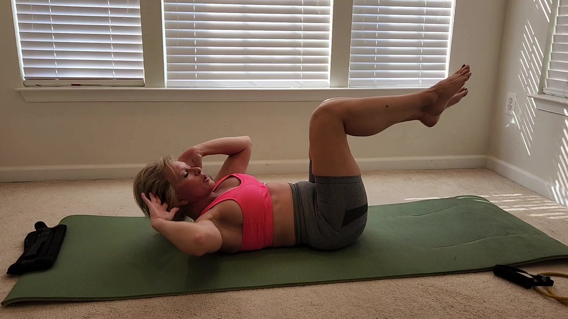 Saturday workout with the resistance tube. River Gym CBVA By Reba Fitness