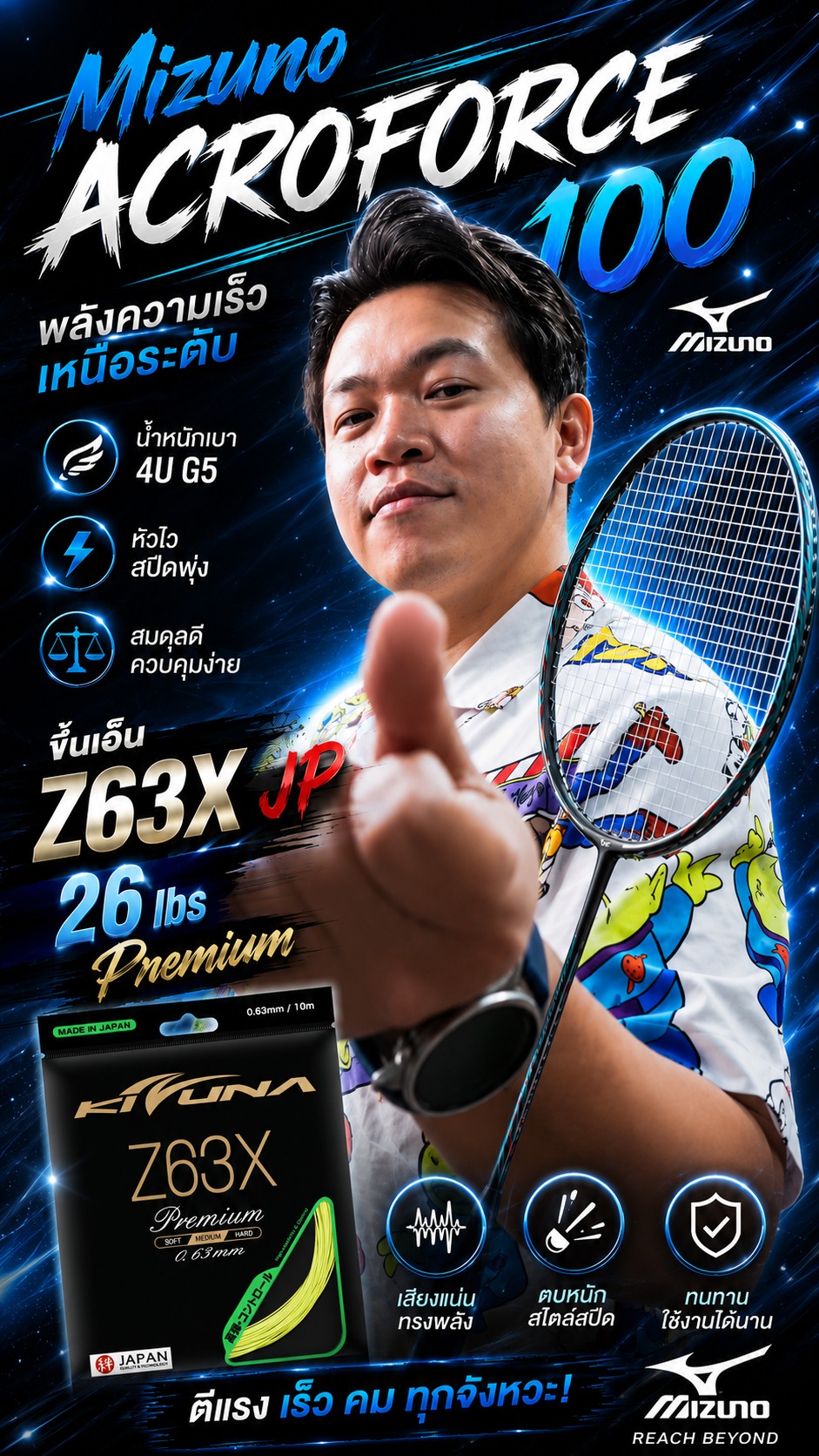 BDSS PLATINUM限定】ミズノ3U最重量モデル「ACROFORCE 100H」 マットな
