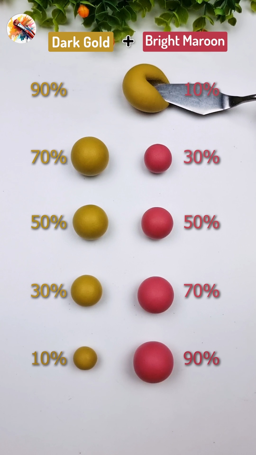 Dark Gold Vs Bright Maroon Satisfying color mixing clay Ep 818 # ...