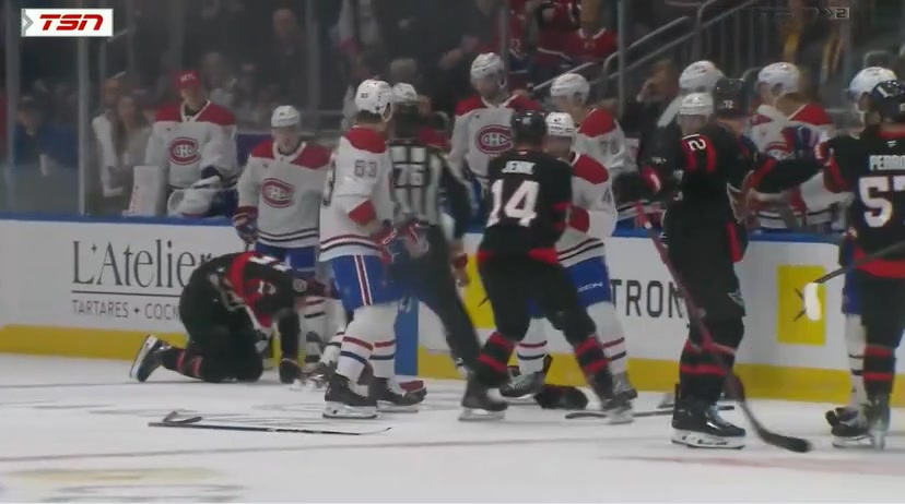 FIGHT NIGHT! Arber Xhekaj drops MacEwen (top of screen) before Jayden ...