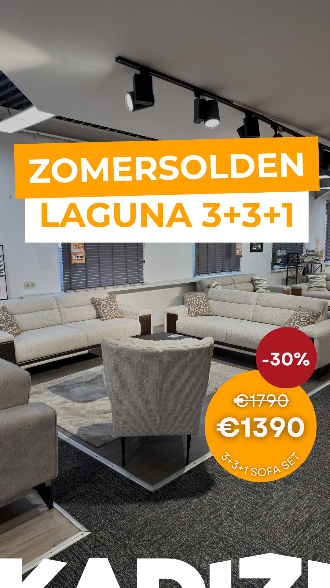 🧡 LAGUNA SOFA SET 3+3+1 NOW FOR €1.390! , 👉 SUMMER SALES: 1 JULY – 31 JULY! , 📍Gallaitstraat 138, 1030 Brussels, ❗Products available while stocks last, 🕙 Open Tuesday to Sunday, 10:00–18:45, ., ., .,