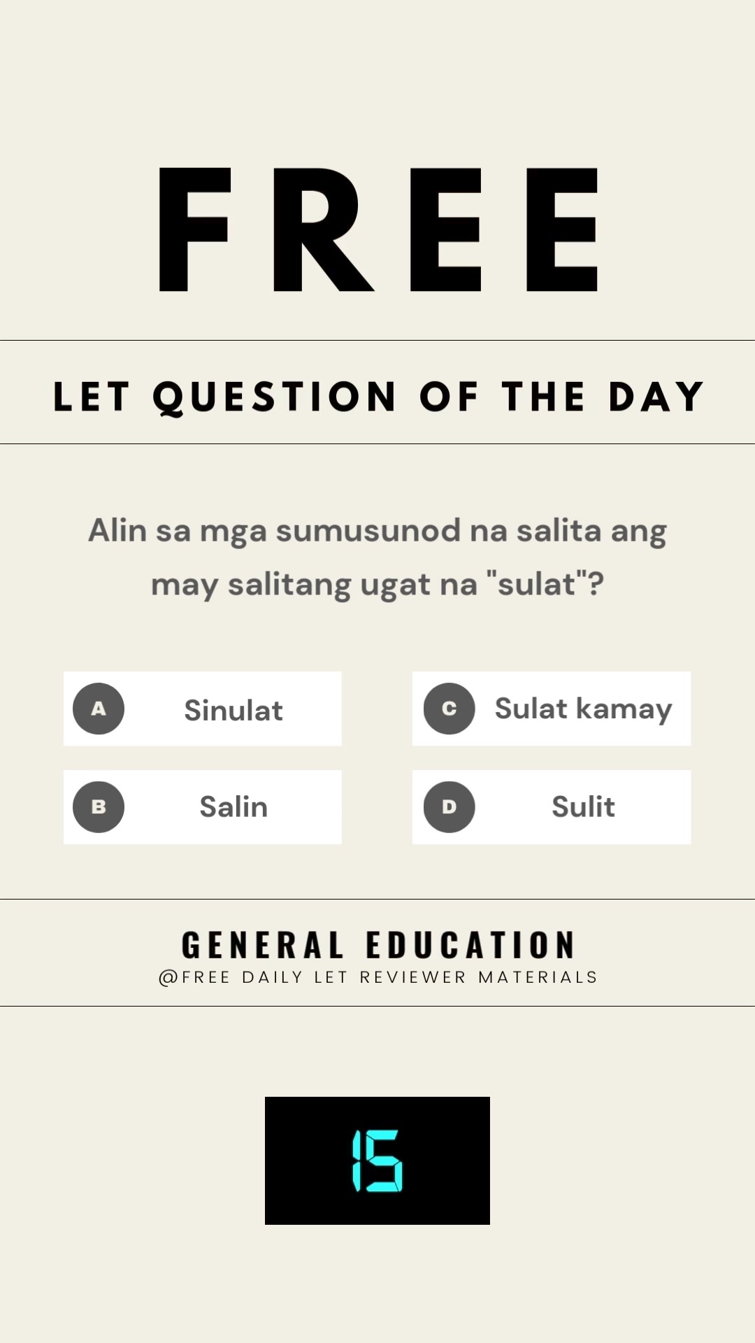 **FREE DAILY LET QUESTION: BSED **Technology and Livelihood Education ...