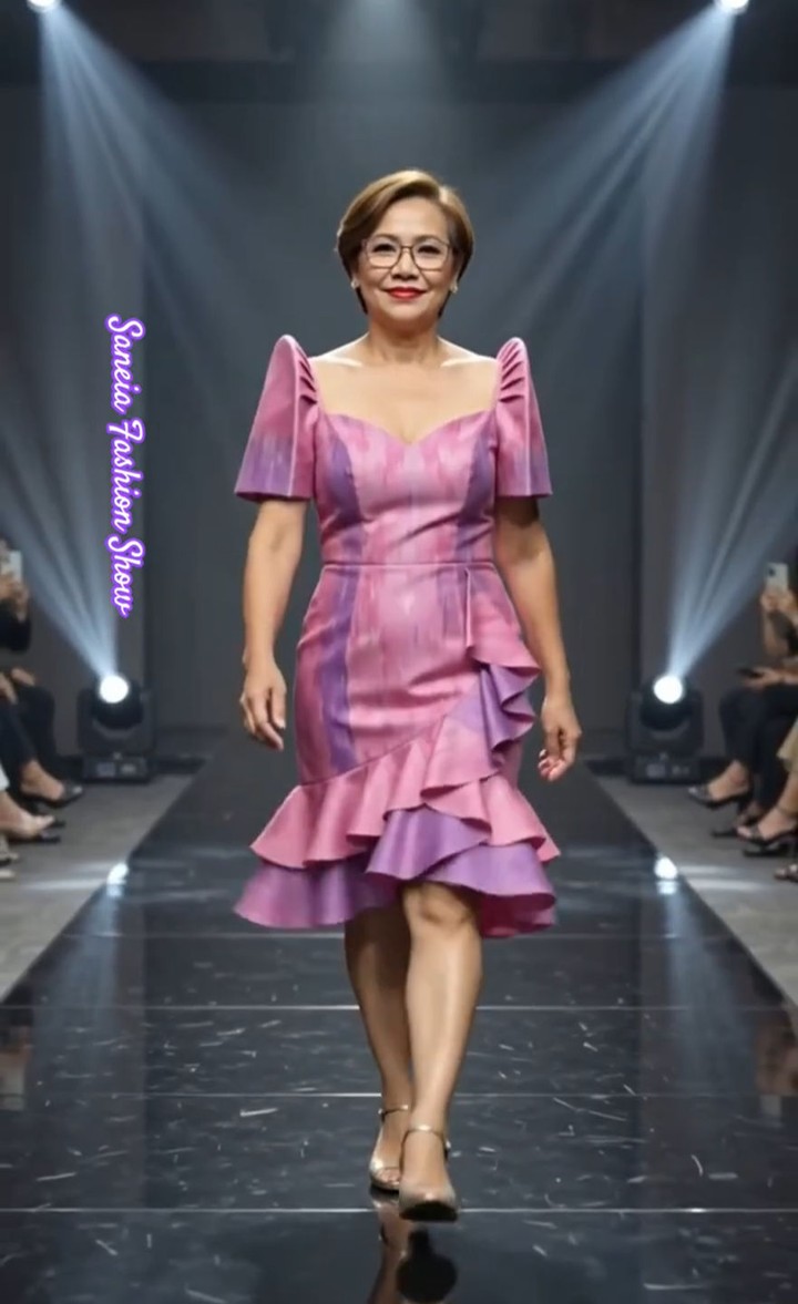 Filipiniana Dress with raffles skirt design, #FilipinianaRafflesdesign | Saneia Sanusi