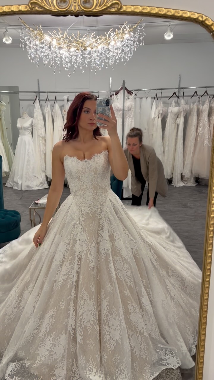 formalities dress shop PART 2. The greatest and most realistic try-on video you’ll ever watch. 🤍😅 Seriously, she’s SUCH a masterpiece of a ballgown and we can’t wait for our brides to see how versatile and elegant she is! style_code:260405