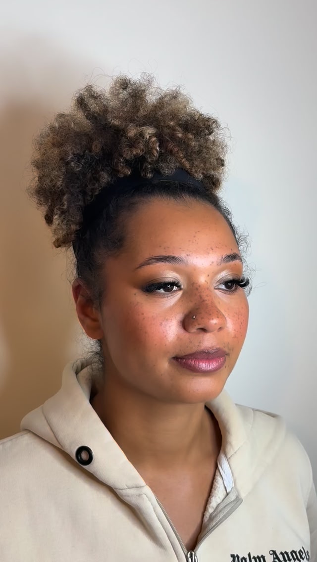 bridesmaid makeup burgundy dress A glowy, natural look on Naomi. She has the most beautiful freckles that we didn’t want to cover! She wore a so the lip complimented it perfectly ✨, #bridesmaids #mua #makeup Navy Blue Flower Girl