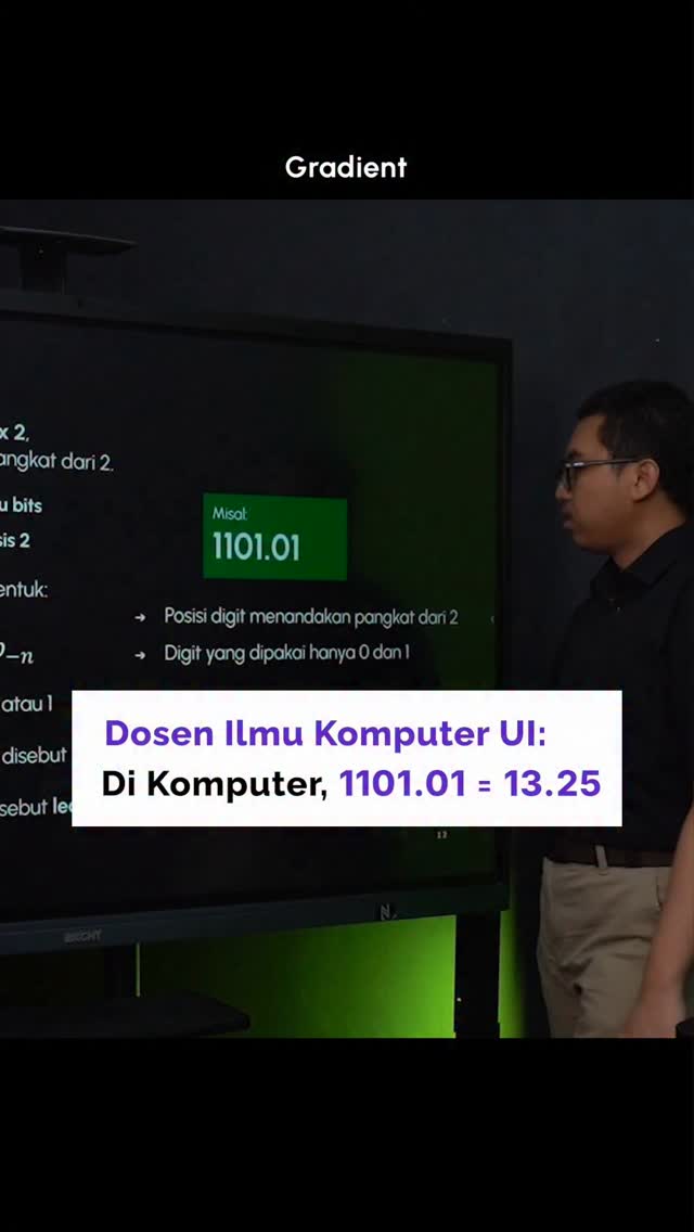 Di komputer, 1101.01 = 13.25 😲 Btw, ini cuplikan kelas Dasar-Dasar ...