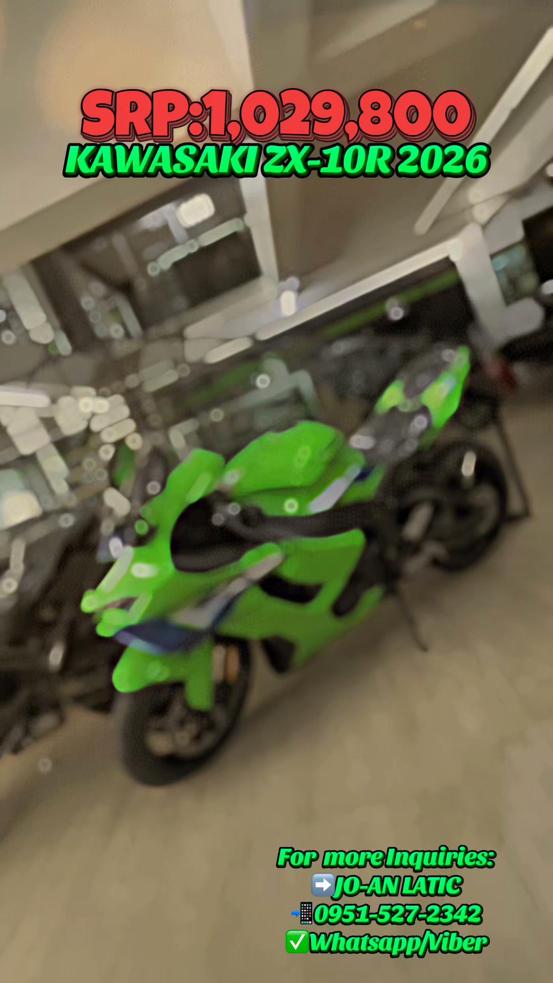 KAWASAKI ZX-10R 2026 SRP:1,029,800 For more Inquiries: ➡️JO-AN
