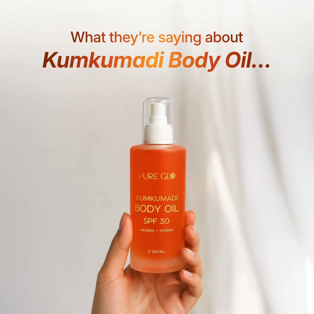 ✨ The reviews are glowing… and so is their skin., Meet the Pure Glo Kumkumadi Body Oil SPF 30 — a simple way to add nourishment, hydration and sun protection to your everyday body-care routine. ☀️✨, 