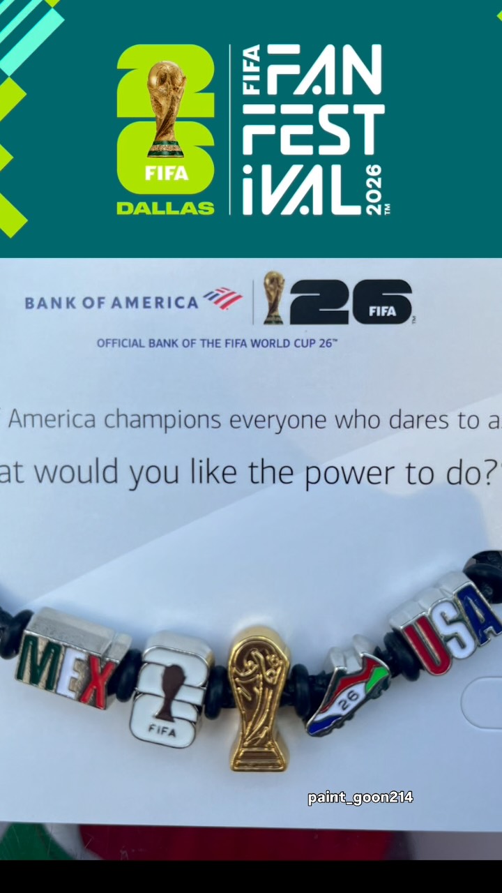 Free merchandise from FIFA Fan Fest, like charm bracelets and