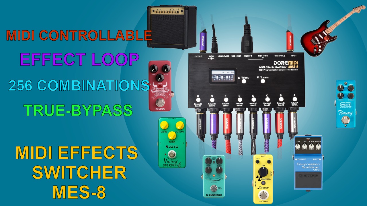 The MIDI Effects Switcher (MES-8) is a controller that can turn on
