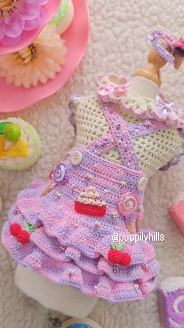 犬服 myknitt マイニット ユニコーン ローズ ワンピース 犬服 myknitt