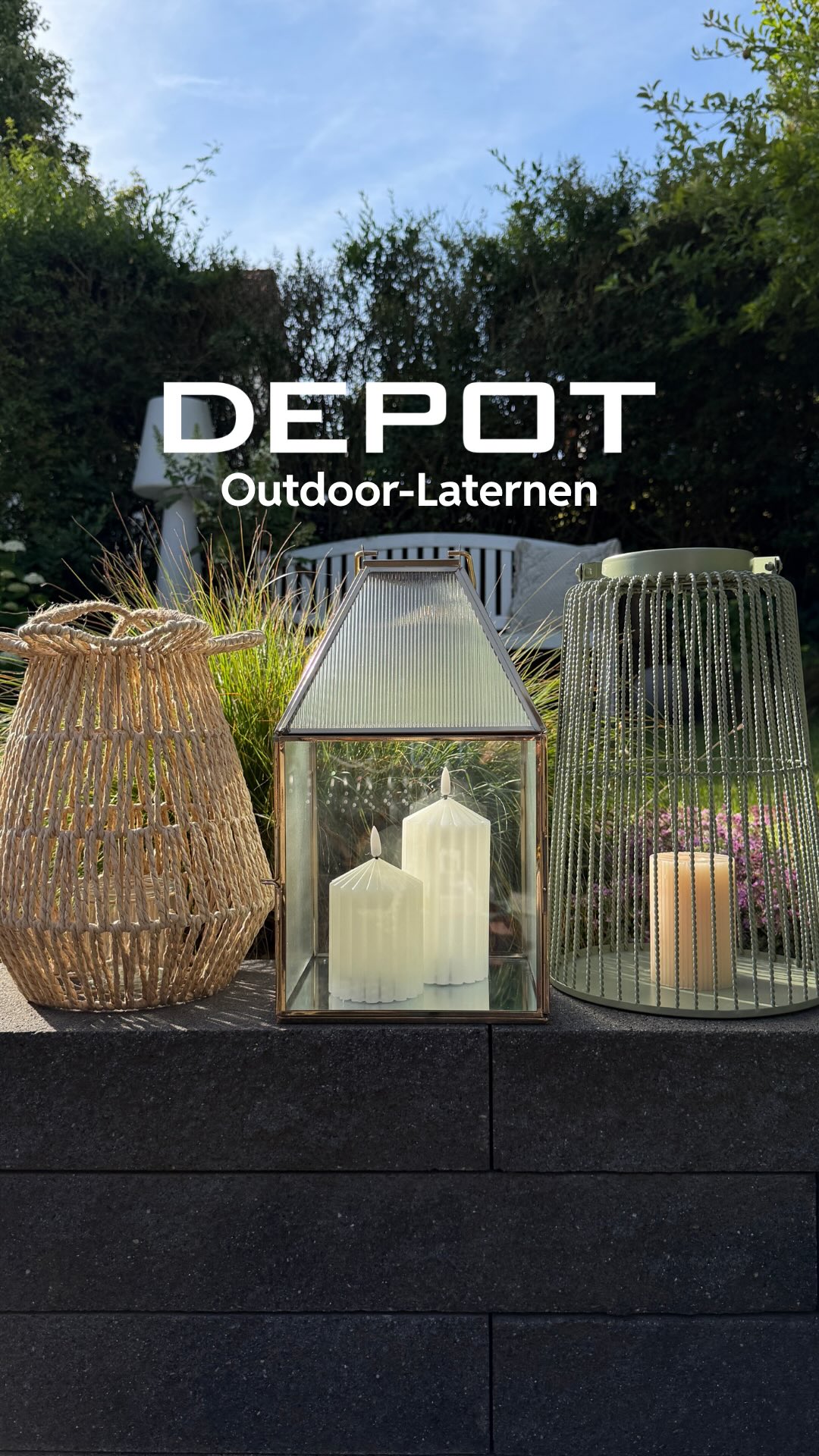 Entdecke unsere große Auswahl an Laternen, um deinem Outdoorbereich eine tolle Lichtstimmung für die Sommerabende zu verleihen!✨ Welche Laterne ist bei dir rausgekommen?🕯️, ., ., ., #depot