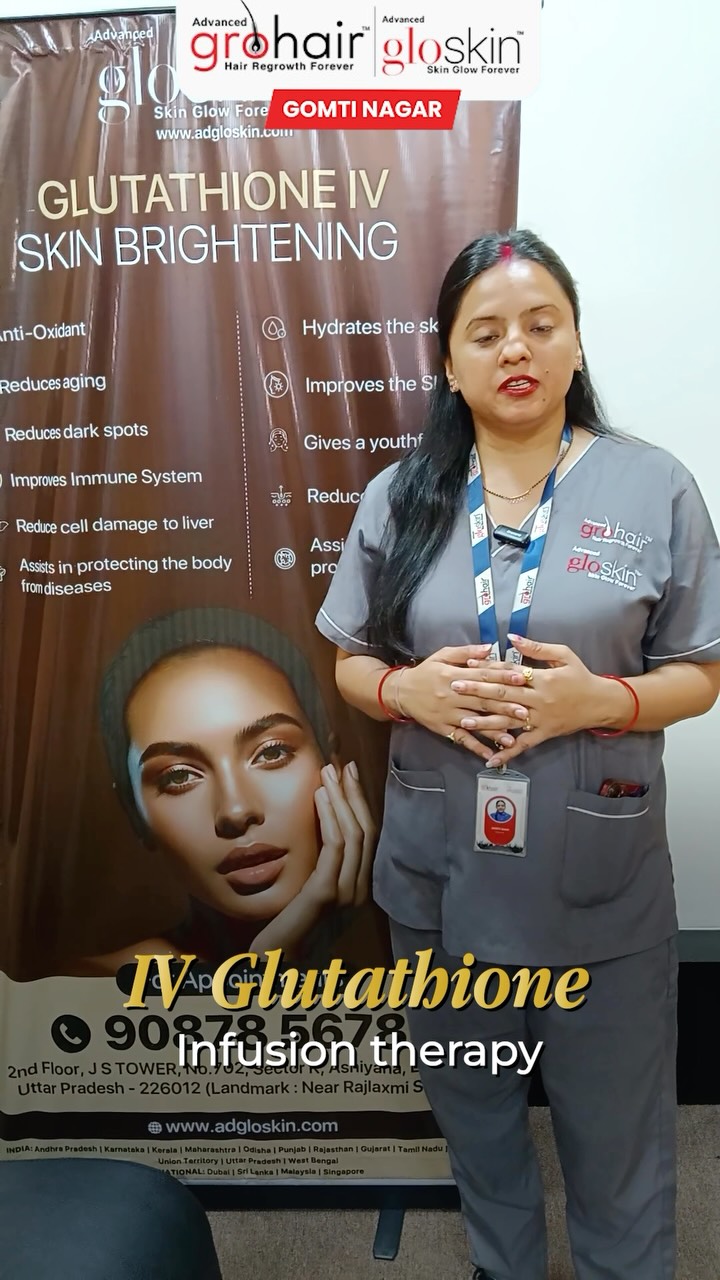glutathione treatment in lucknow ✨ Glow from within with IV Therapy!, Safe, doctor-supervised designed to support brighter, healthier-looking skin., 📍 Advanced GloSkin, Gomti Nagar, Lucknow, 📞 Book your Glutathione and Sermorelin: The