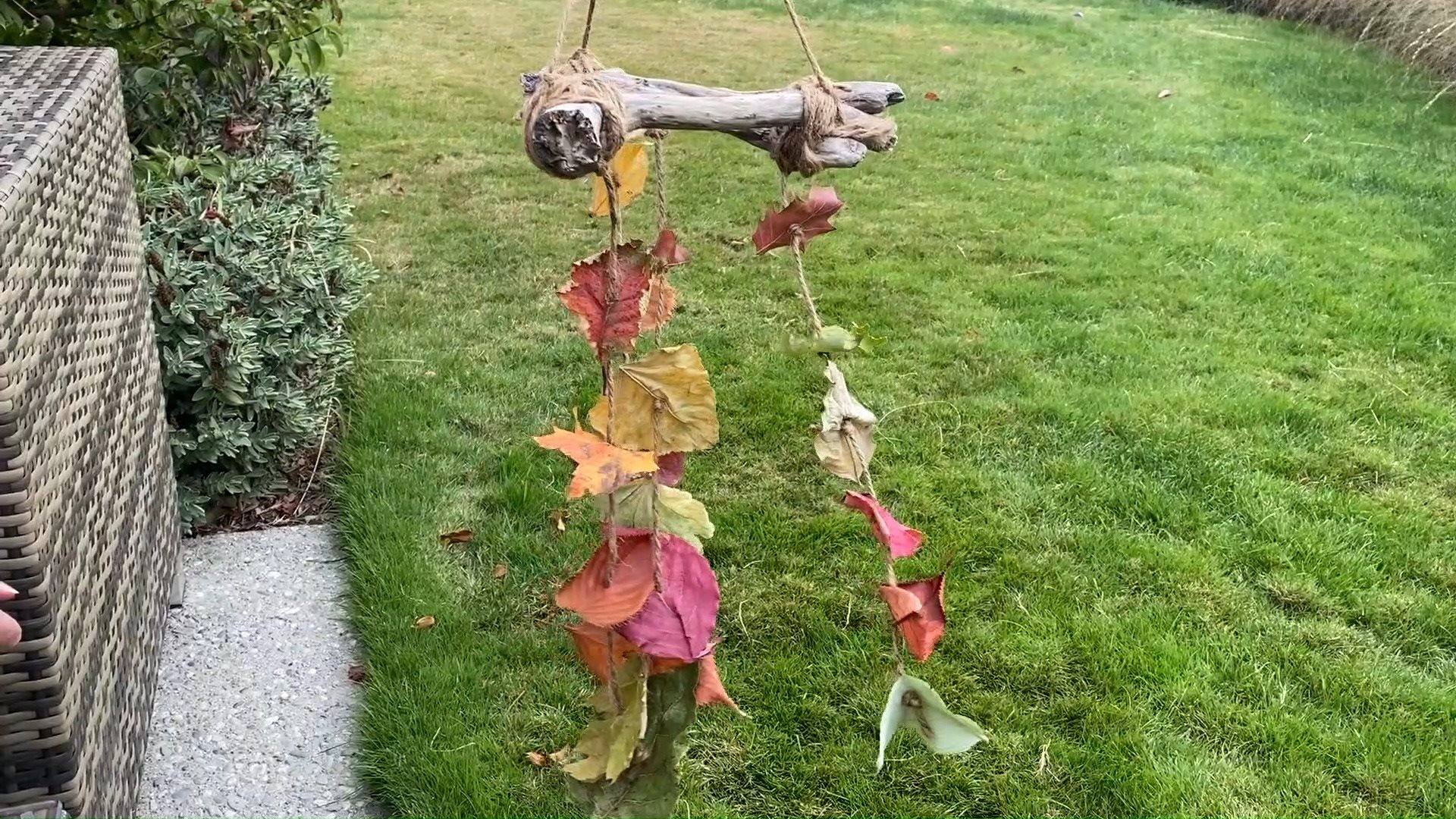 Threading Autumn Leaves with Lily | Lily has been out collecting Autumn ...