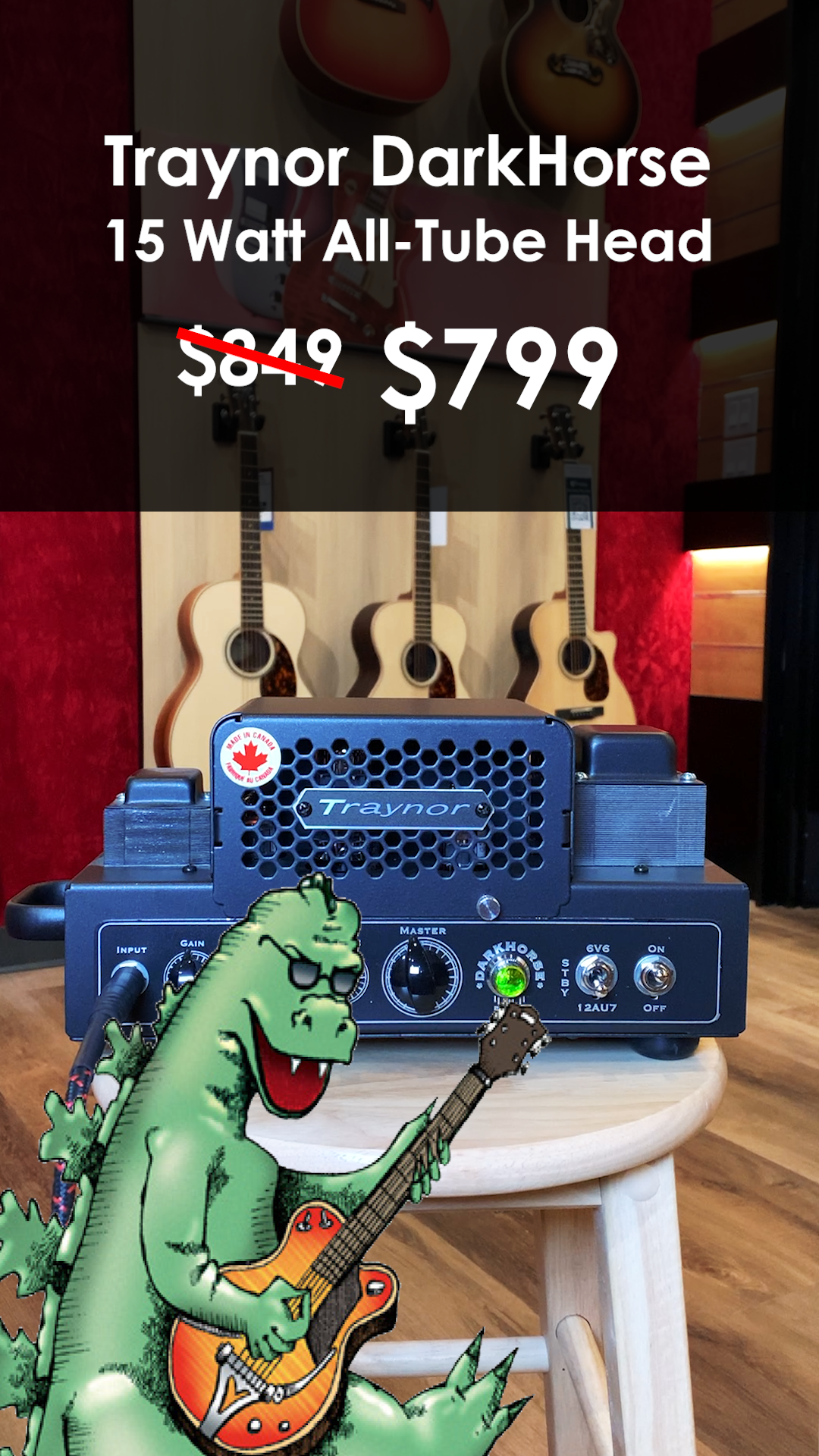 Grab the BLISTERING Traynor Amps DarkHorse 15 Watt All-Tube Guitar