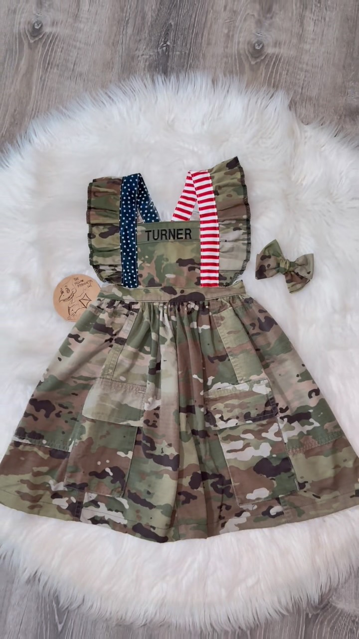 cute military homecoming dresses Upcycle Uniform Into Toddler Dress for STYLE-VINTAGE