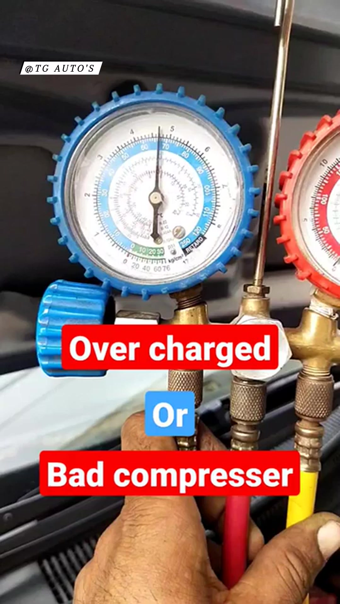 Overcharge or bad compressor Who can tell me the problem 🤔 | TG auto ...