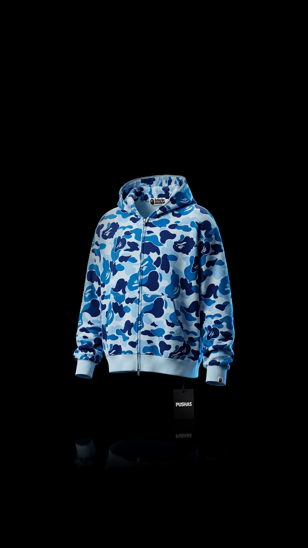 Bape Abc Camo Shark Bape Pullover Blau Heavy-wash ABC Camo In The