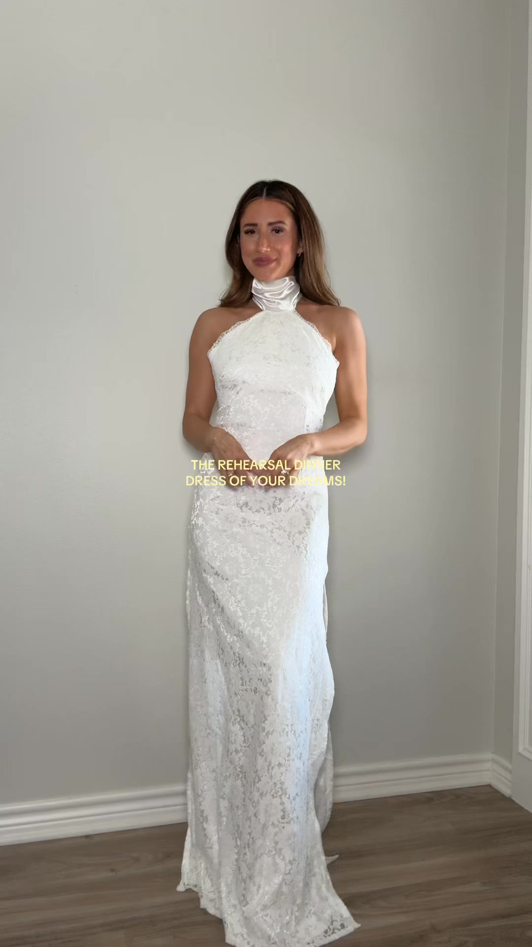 white lace halter maxi dress The classiest for all your upcoming bridal festivities 🤍 Shop our “Delilah Lace Neck Maxi Dress” for $89.99 on shopbellaandbloom.com! | Bella & Bloom Boutique super fine cashmere