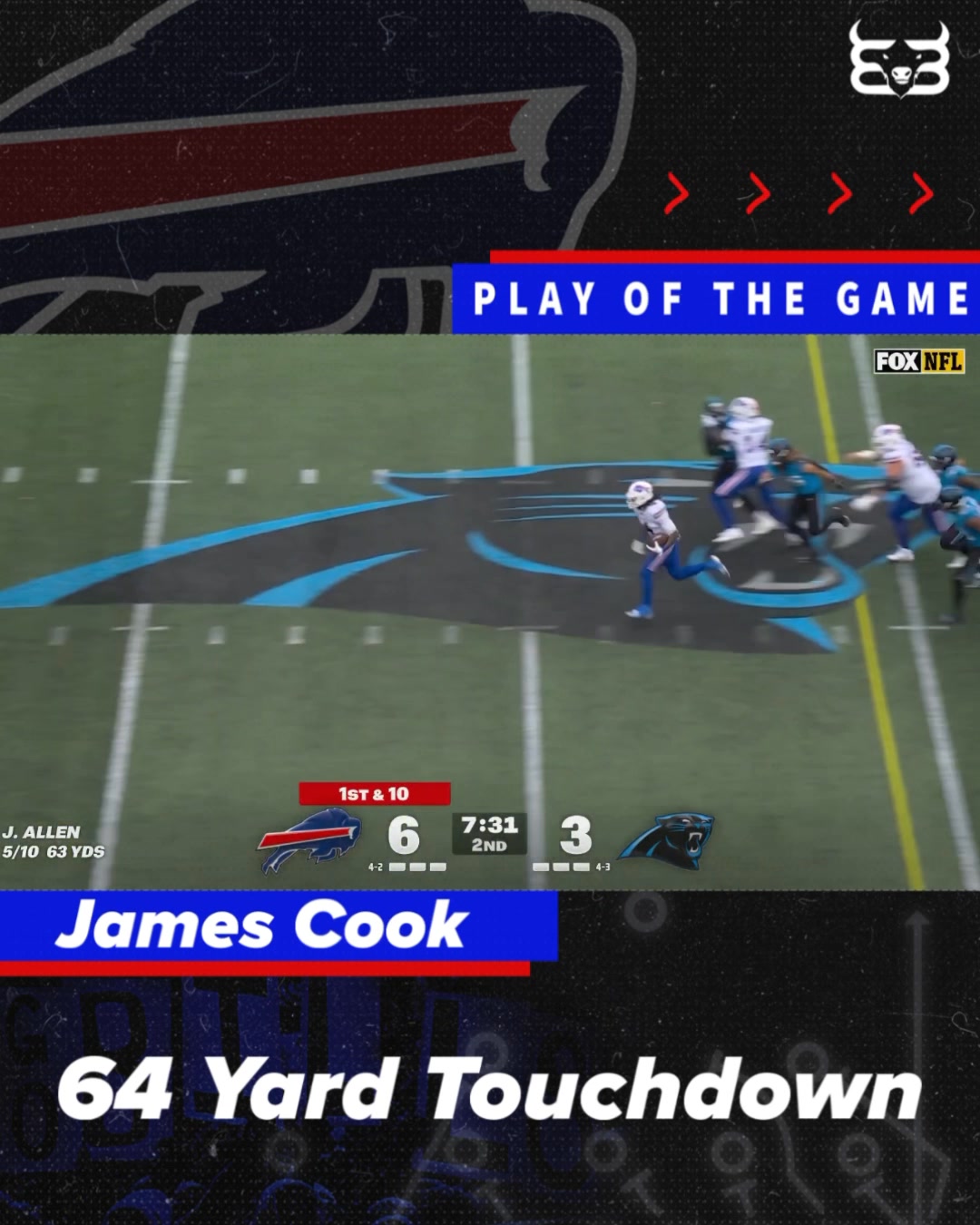 Buffalo Bills Play of the Game for Week 8. James Cook 64 yard touchdown ...
