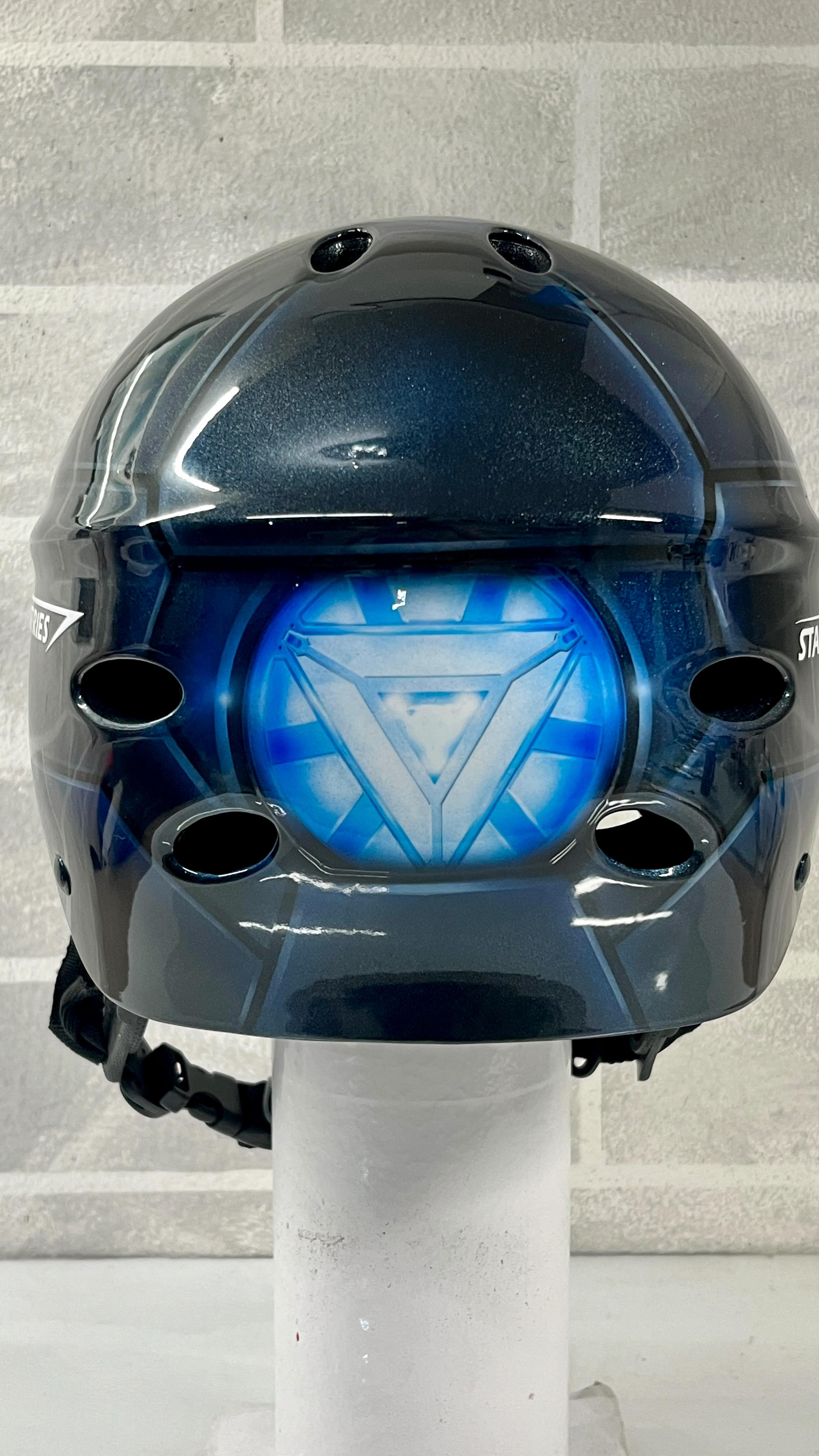 blue iron man motorcycle helmet Metal, Black, Yellow Navy Soldier DOT Iron Man Helmet Predator