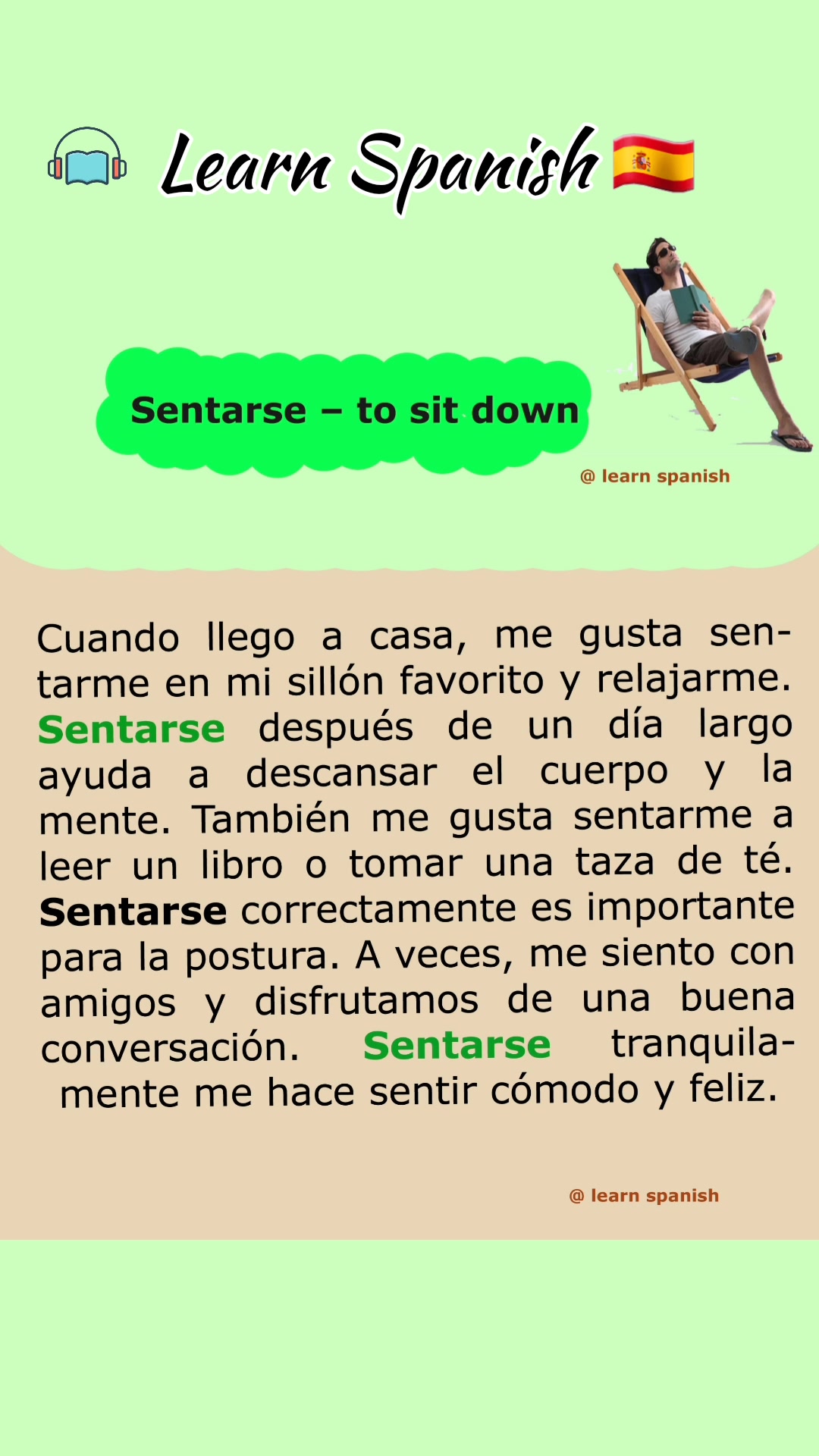 Sentarse - to sit down 🇪🇸 | 🎧 Learn Spanish 🇪🇸 #learnspanish # ...