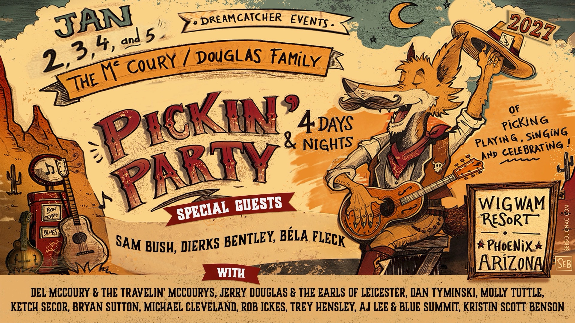 The McCoury & Douglas Family Pickin' Party is Jan 2-5, 2027 at the