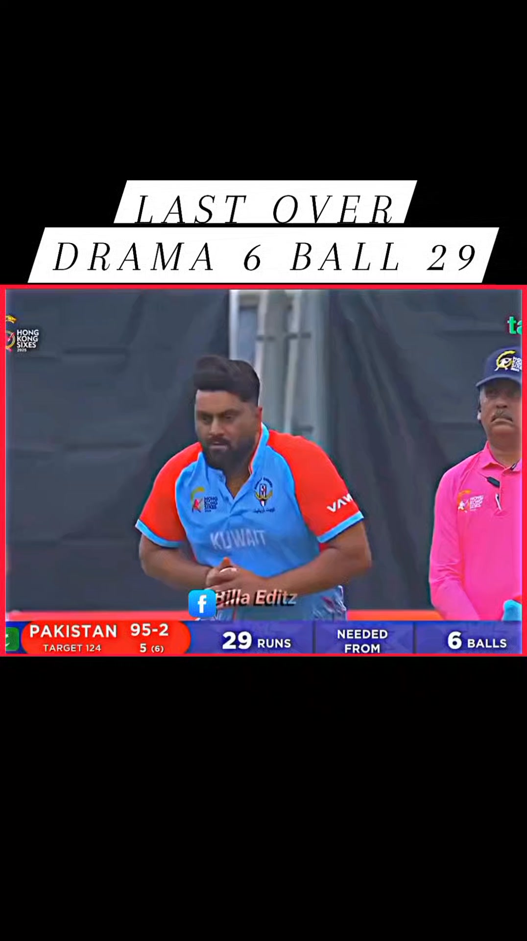 Last over drama 6 balls 29 runz to win #hongkong #supersix | Javid ...