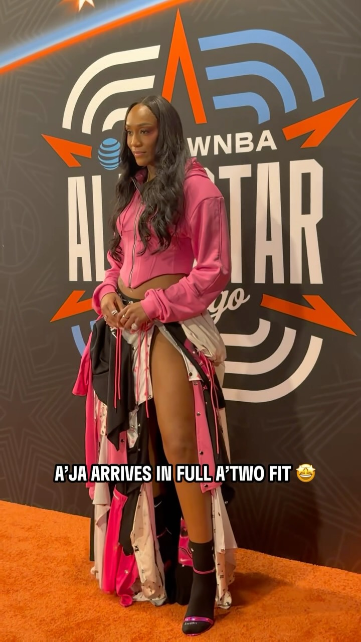 a ja wilson jersey dress A'ja Arrives in Head-to-Toe A'Two Fit at WNBA All-Star 2026 a'ja wilson outfits