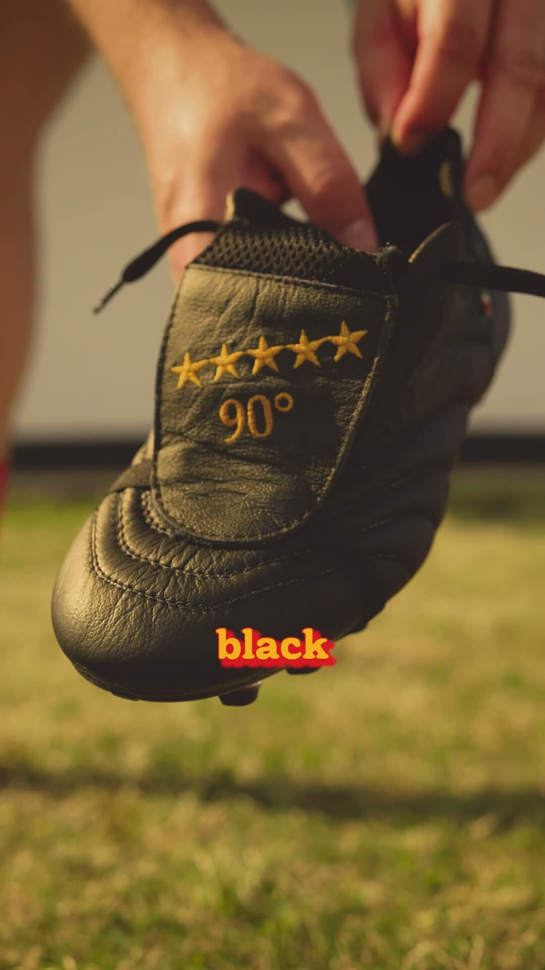 All leather fold over tongue football boots! Hand-made in Italy
