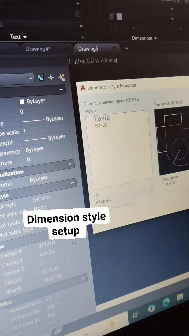 AutoCAD tutorial! Part 3: dimension style setup Scale 1:50, Base 50 ...