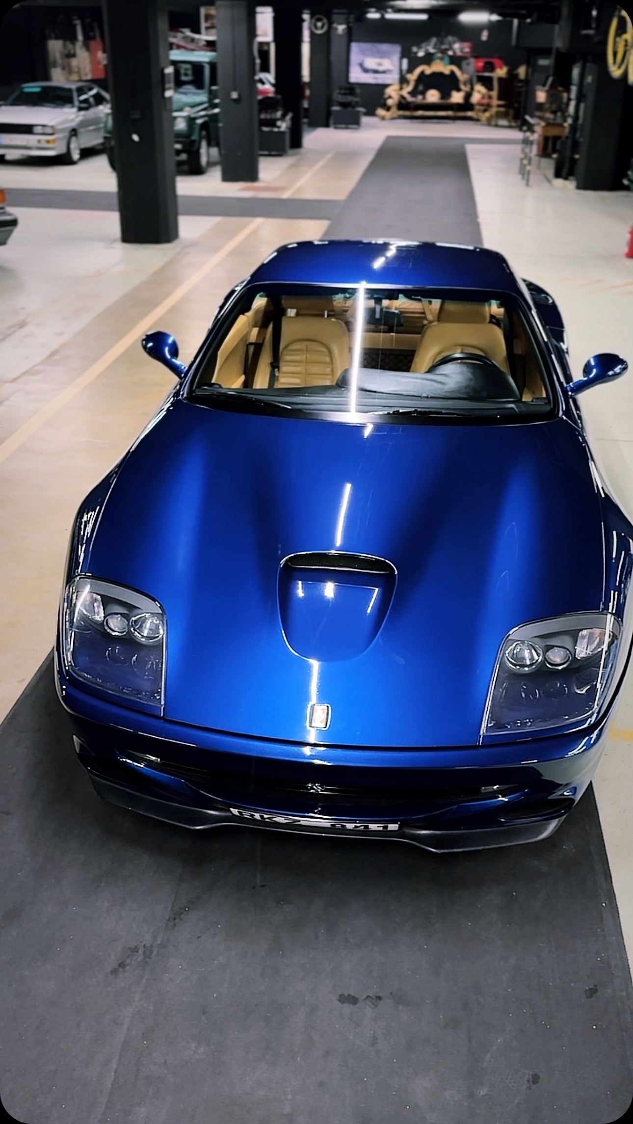 This utterly stunning Blu Tour de France over tan 550 Maranello