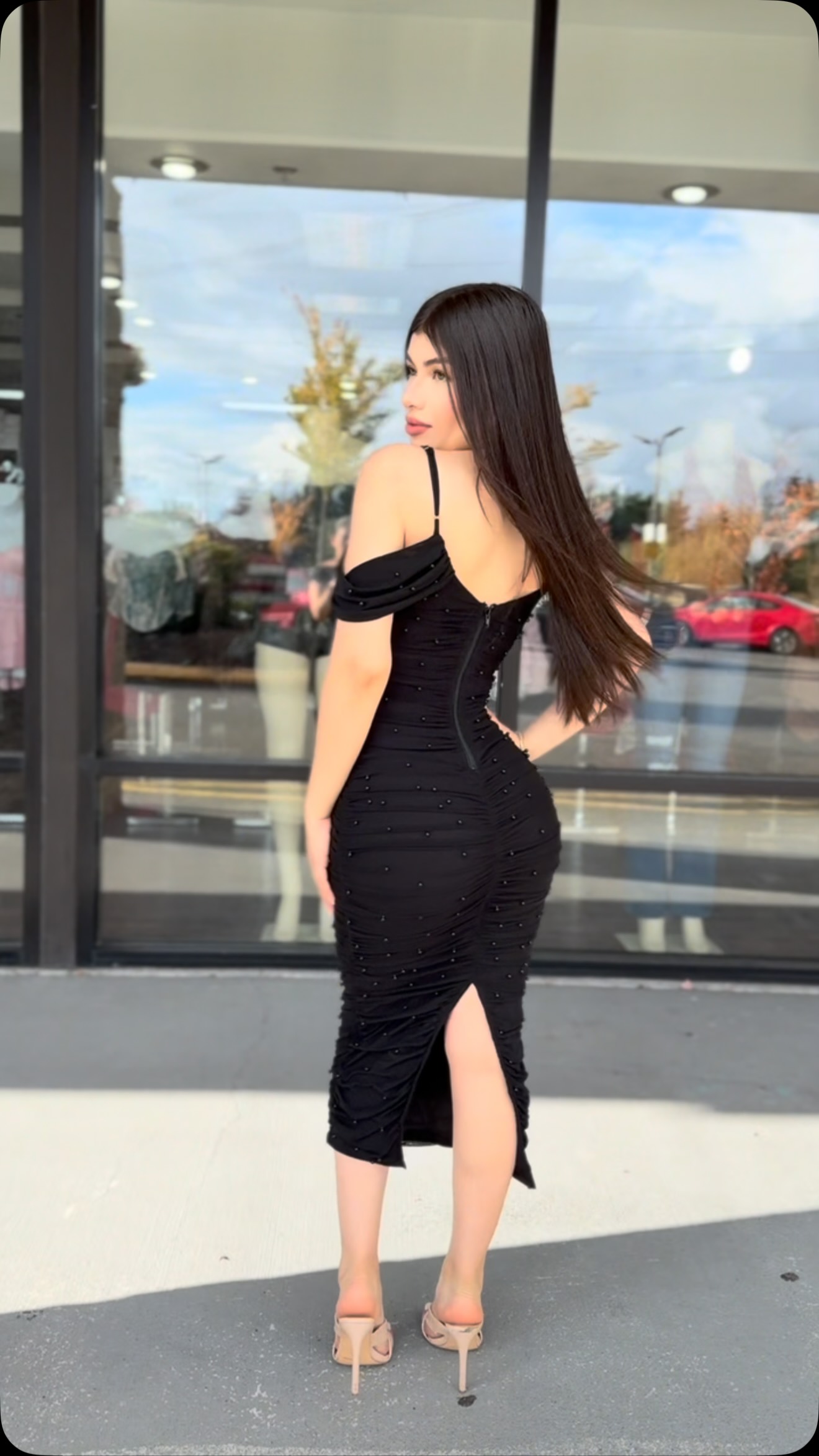 Quince guest or dinner date? This pearl midi dress does both 🖤, #parati #fyp #latina #quince #fypシ | Brez Clothing