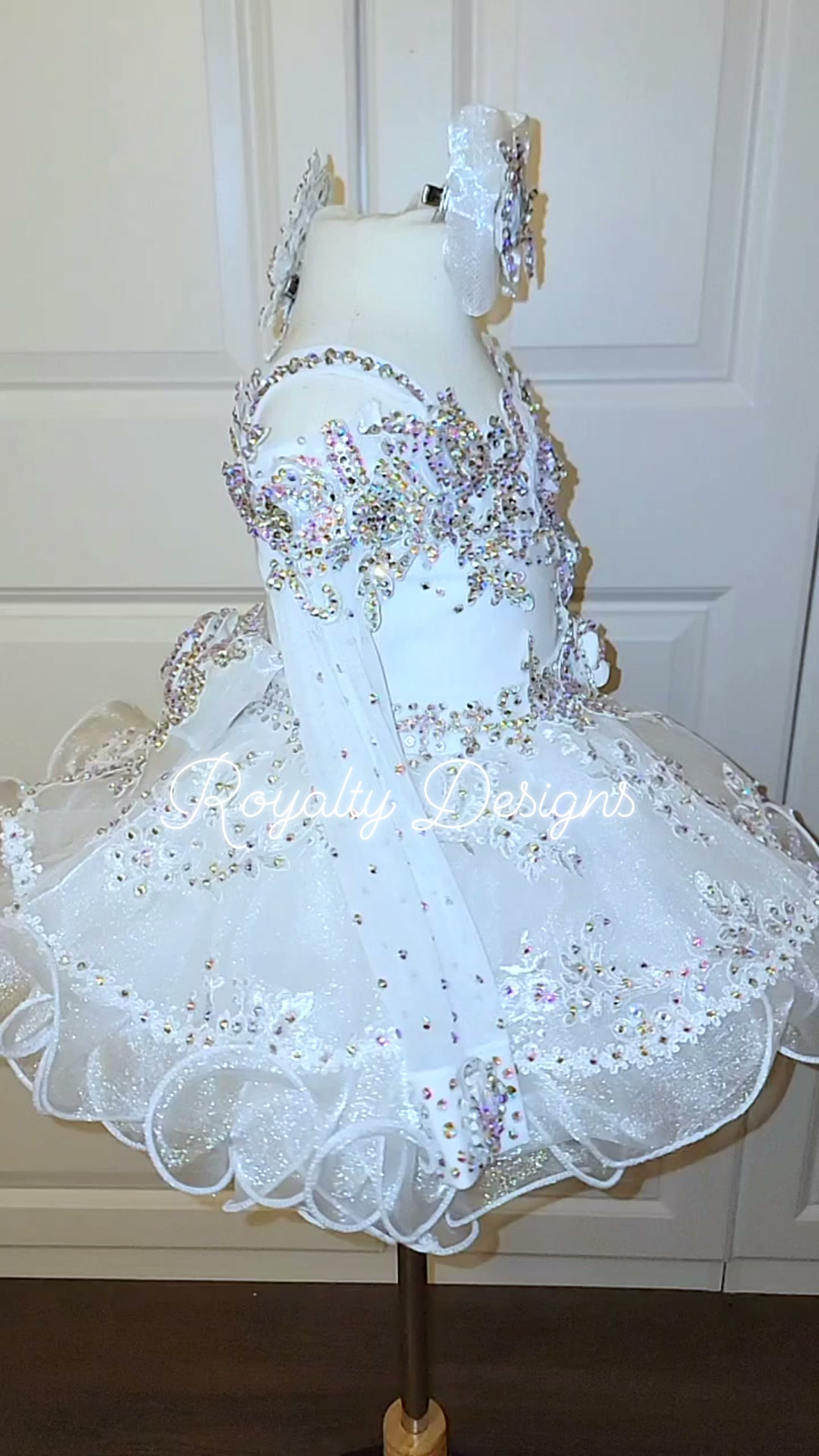 custom pageant dress designers Darling two-piece beauty with AB and crystal rhinestones. | Royalty Designs Dresses Maple Brown Sugar Oatmeal warehouseclothingsale Dress overskirt Style:EP07962OD