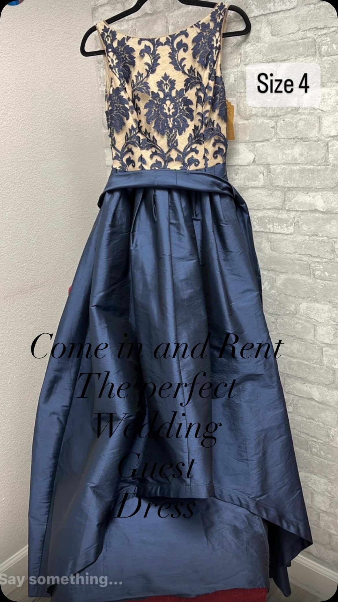 Going to a semi formal or black tie wedding this summer? We’ve got you covered…. come on in and rent a perfect dress that won’t end up in your closet #clovisdressrentals | Dresses Worn Once