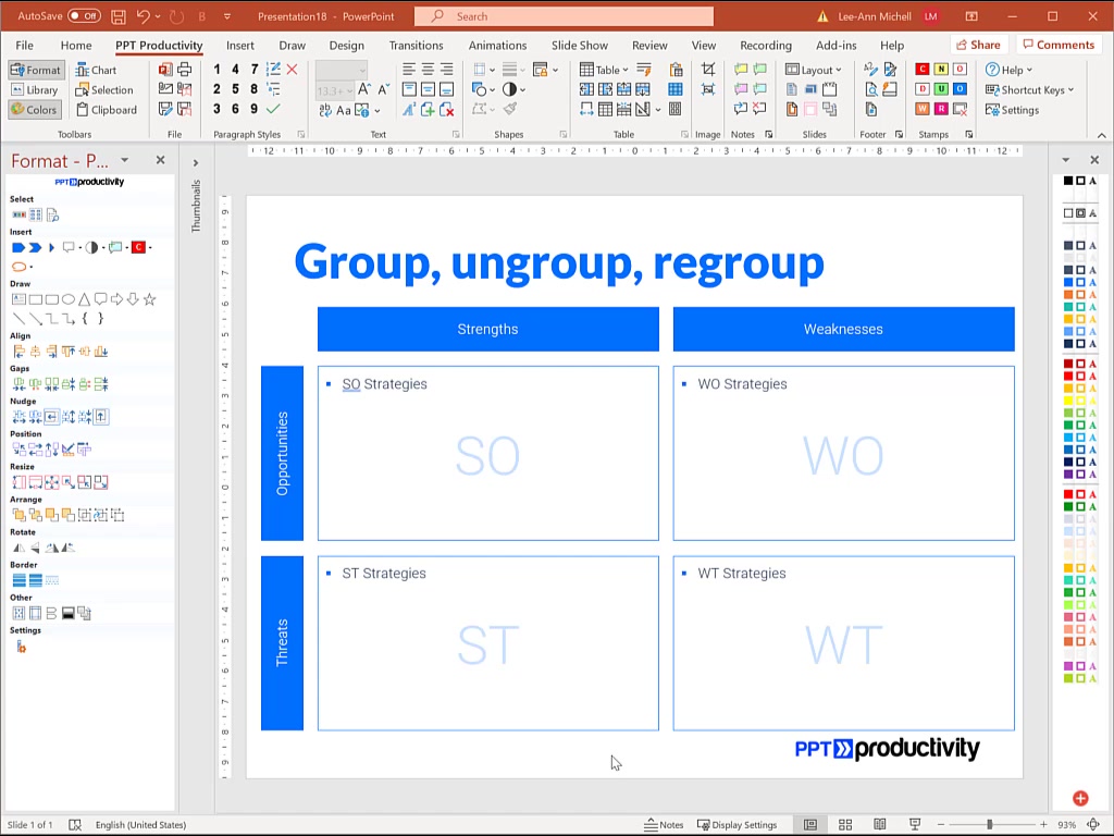 Easily Group, Ungroup and Regroup shapes or objects in PowerPoint