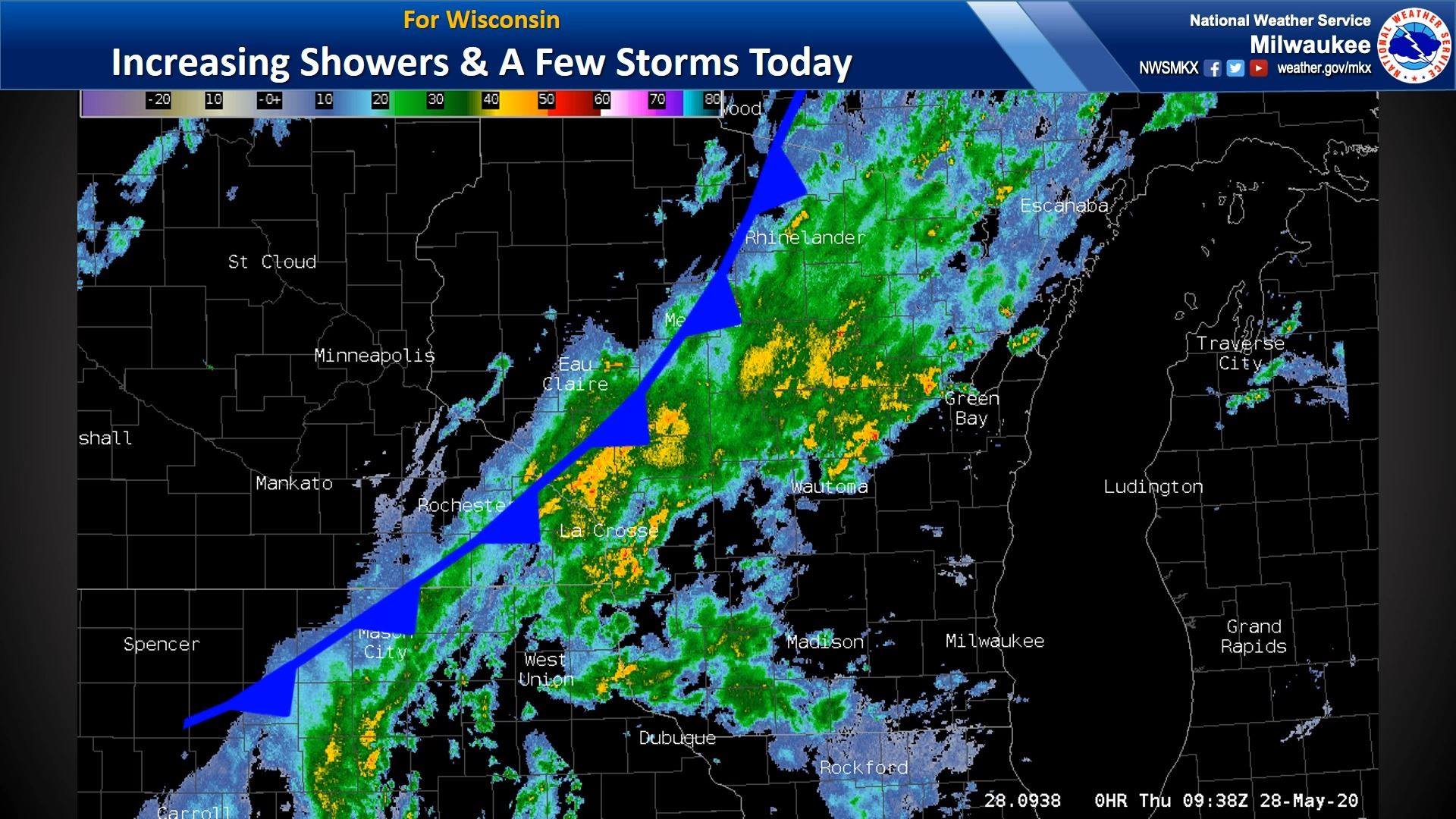 Increasing Showers & A Few Thunderstorms Today | Shower activity is ...