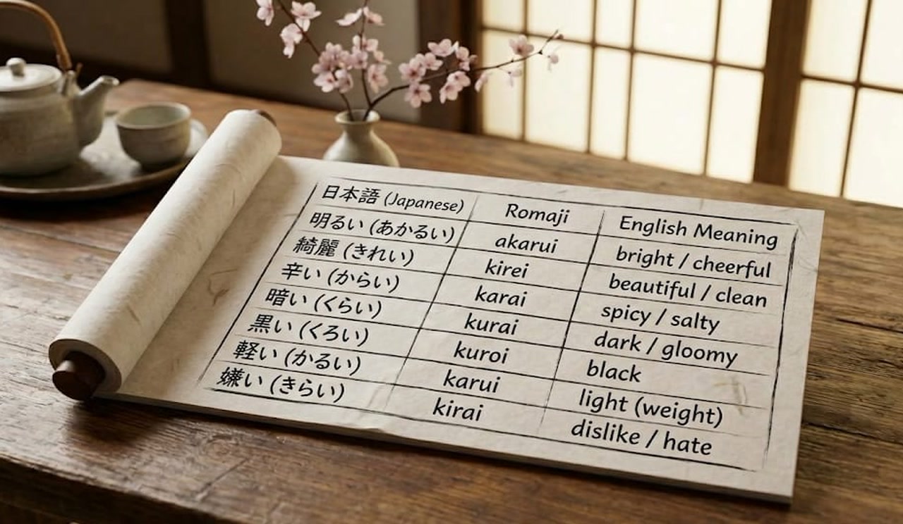 🔥Most Confused Vocabulary in Japanese N5 Akarui (あかるい) : Bright ☀️ ...