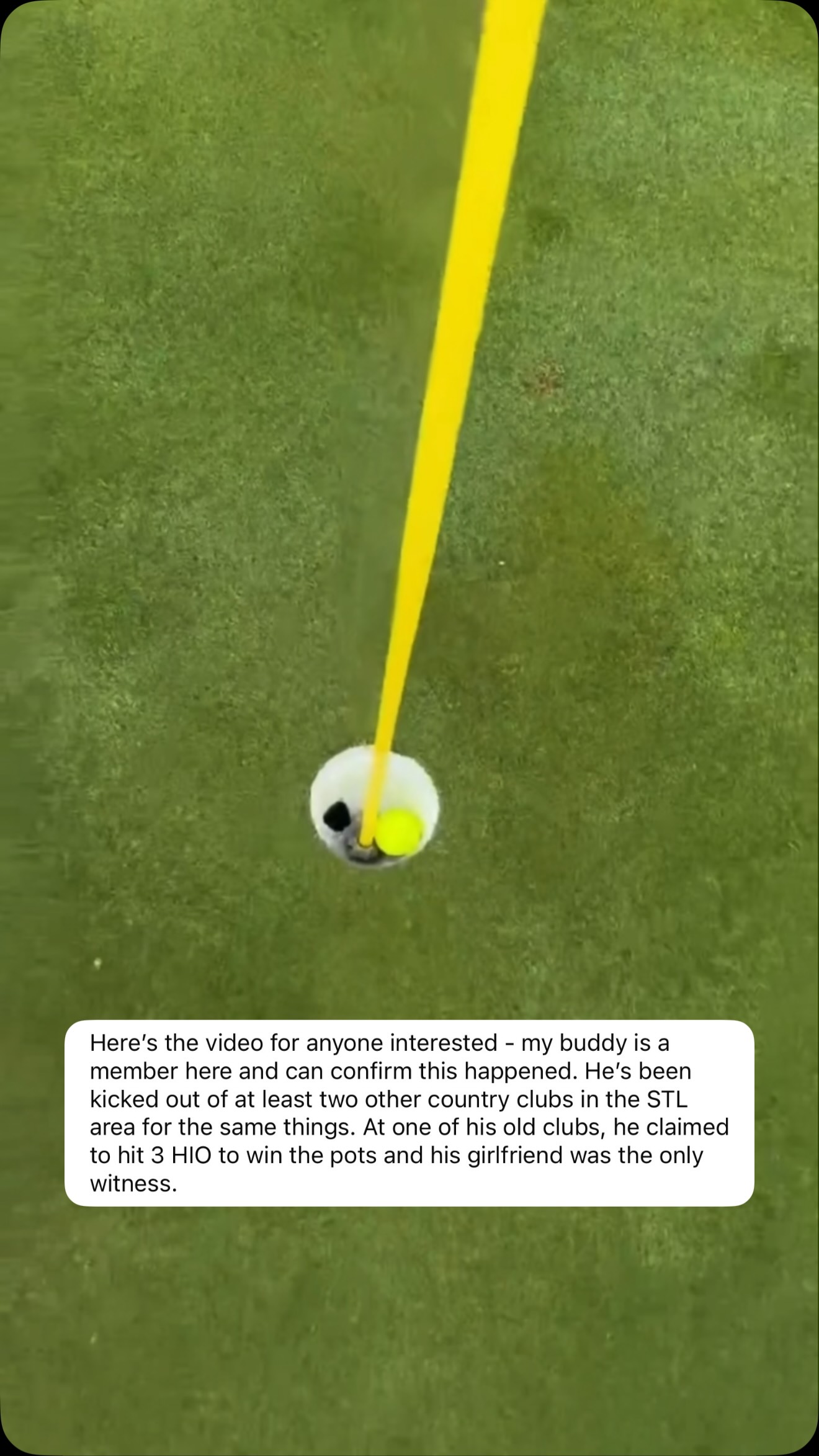 Celebration video sent around of the fake hole in one at WingHaven